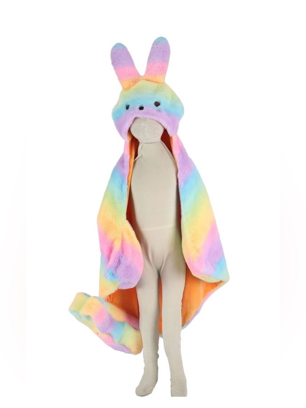 New Peeps Bunny Rainbow Hooded Cape Soft Plush Pal Easter Cuddly
